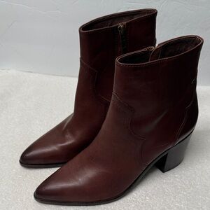 Frye Women’s Flynn Brown Leather Western Ankle Boots Size 9.5